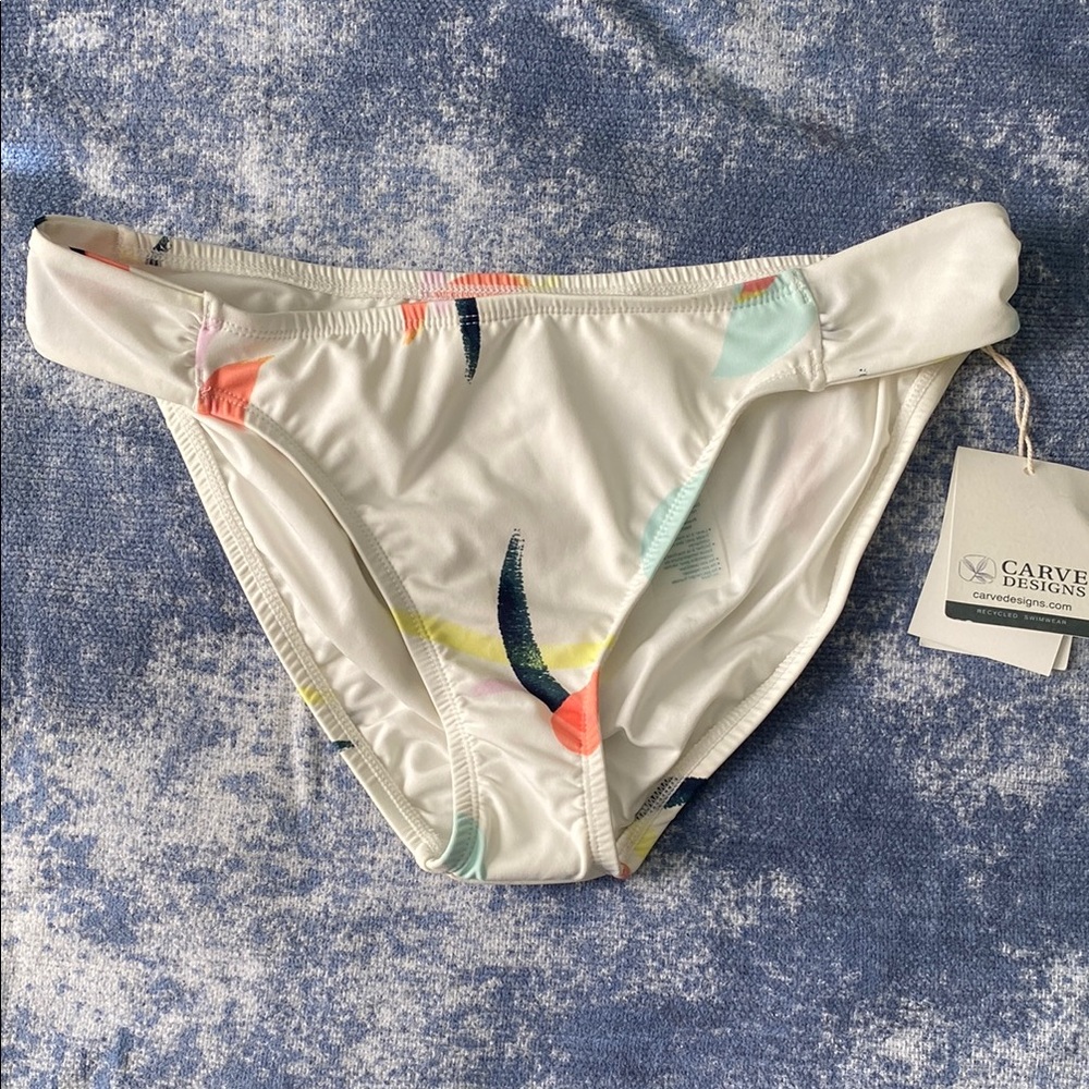 Carve Designs Cardiff Bikini Bottom with Colorful Accents Color Pixie